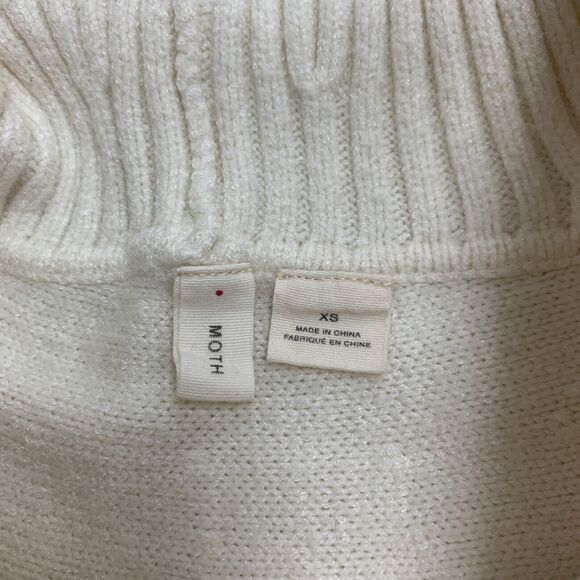 Moth Anthropologie Cowl Neck Sweater Womens XS Extra Small Slouchy Batwing Rib - Picture 10 of 13